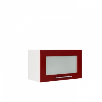 Бруклин ШВГС 600 Шкаф верхний горизонтальный со стеклом (Бетон белый/корпус Белый) в Кедровом - kedrovyi.mebel54.com | фото