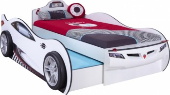 CARBED Кровать-машина Coupe с выдвижной кроватью White 20.03.1310.00 в Кедровом - kedrovyi.mebel54.com | фото