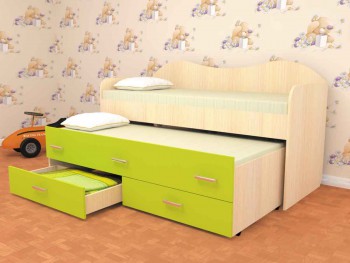 Кровать детская Нимфа двухместная 2.0 Венге/Дуб молочный в Кедровом - kedrovyi.mebel54.com | фото