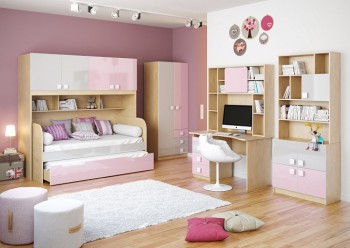 Детская комната Грэйси (Розовый/Серый/корпус Клен) в Кедровом - kedrovyi.mebel54.com | фото