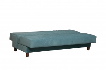 Диван-кровать "Бэлла" (велюр нео слейт/подушки микровелюр тропики) в Кедровом - kedrovyi.mebel54.com | фото
