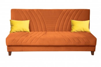Диван-кровать "Бэлла" (велюр нео терра/подушки микровелюр желтый) в Кедровом - kedrovyi.mebel54.com | фото