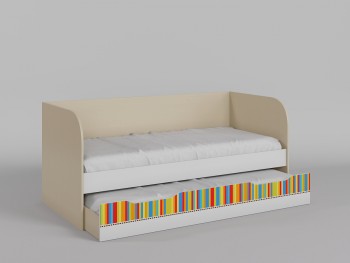 Диван-кровать Клаксон без машинок (Белый/корпус Клен) в Кедровом - kedrovyi.mebel54.com | фото