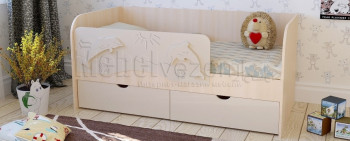 Друзья Кровать детская 2 ящика 1.6 Ваниль глянец в Кедровом - kedrovyi.mebel54.com | фото