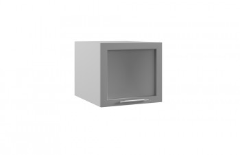 Гарда ГВПГС 500 шкаф верхний горизонтальный глубокий со стеклом высокий (Белый патина/корпус Серый) в Кедровом - kedrovyi.mebel54.com | фото