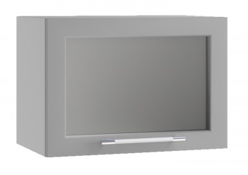 Гарда ПГС 500 шкаф верхний горизонтальный со стеклом (Белый патина/корпус Серый) в Кедровом - kedrovyi.mebel54.com | фото