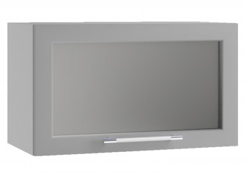 Гарда ПГС 600 шкаф верхний горизонтальный со стеклом (Белый патина/корпус Серый) в Кедровом - kedrovyi.mebel54.com | фото