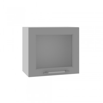 Гарда ВПГС 500 шкаф верхний горизонтальный со стеклом высокий (Белый патина/корпус Серый) в Кедровом - kedrovyi.mebel54.com | фото