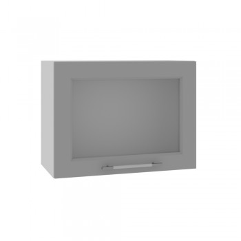 Гарда ВПГС 600 шкаф верхний горизонтальный со стеклом высокий (Белый патина/корпус Серый) в Кедровом - kedrovyi.mebel54.com | фото