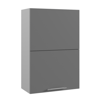 Корато ВПГПМ 600 шкаф верхний с подъемным механизмом высокий (Кварц черный/корпус Серый) в Кедровом - kedrovyi.mebel54.com | фото