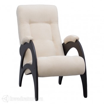 Кресло для отдыха Неаполь Модель 9 без лозы (Венге-эмаль/Ткань Ваниль Verona Vanilla) в Кедровом - kedrovyi.mebel54.com | фото