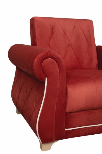 Кресло для отдыха "Порто" (микровелюр Гавайи бордо / микровельвет крем)/осн. в Кедровом - kedrovyi.mebel54.com | фото