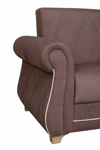 Кресло для отдыха "Порто" (велюр текстура лиловый / микровельвет крем)/осн. в Кедровом - kedrovyi.mebel54.com | фото