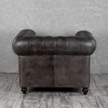Кресло кожаное Лофт Честер (акация) в Кедровом - kedrovyi.mebel54.com | фото