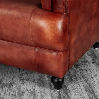 Кресло кожаное Лофт Честер-Нью (Коричневый) в Кедровом - kedrovyi.mebel54.com | фото