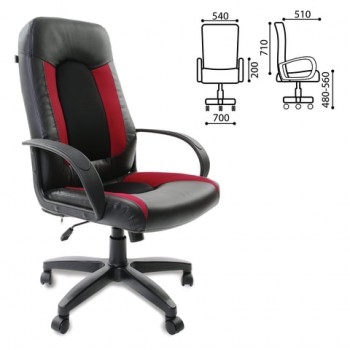 Кресло офисное BRABIX Strike EX-525 (черно-красный) в Кедровом - kedrovyi.mebel54.com | фото