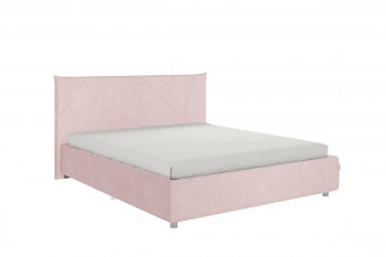 Кровать 1,6 Квест с основанием (Нежно-розовый велюр) в Кедровом - kedrovyi.mebel54.com | фото