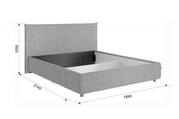 Кровать 1,6 Квест с подъемным механизмом (Топаз велюр) купить в Кедровом - kedrovyi.mebel54.com | фото