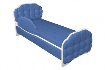 Кровать 160 Атлет 29 Синий (мягкий бортик) в Кедровом - kedrovyi.mebel54.com | фото