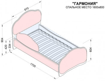 Кровать 160 Гармония 18 Бордовый (мягкий бортик) в Кедровом - kedrovyi.mebel54.com | фото