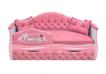Кровать 160 серии Иллюзия 2 ящика 36 Розовый (мягкий бортик/подушки) в Кедровом - kedrovyi.mebel54.com | фото