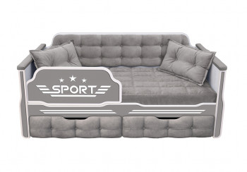 Кровать 160 серии Спорт 2 ящика 45 Серый (подушки) в Кедровом - kedrovyi.mebel54.com | фото