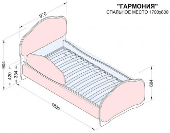 Кровать 170 Гармония 08 Шоколад (мягкий бортик) в Кедровом - kedrovyi.mebel54.com | фото