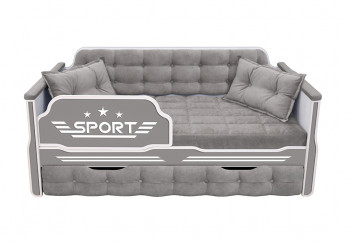 Кровать 170 серии Спорт 1 ящик 45 Серый (подушки) в Кедровом - kedrovyi.mebel54.com | фото