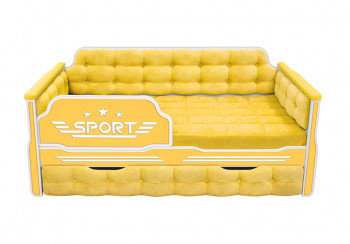 Кровать 170 серии Спорт 1 ящик 74 Жёлтый (мягкие боковые накладки) в Кедровом - kedrovyi.mebel54.com | фото