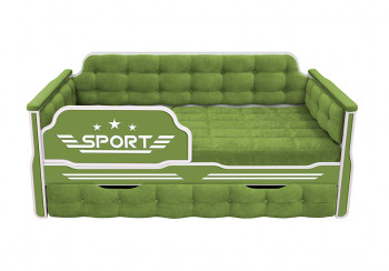 Кровать 170 серии Спорт 1 ящик 76 Зелёный (мягкие боковые накладки) в Кедровом - kedrovyi.mebel54.com | фото