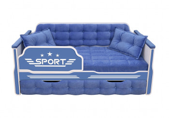 Кровать 170 серии Спорт 1 ящик 85 Синий (подушки) в Кедровом - kedrovyi.mebel54.com | фото