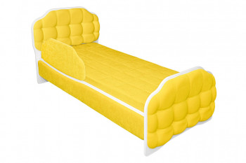 Кровать 180 Атлет 74 жёлтый (мягкий бортик) в Кедровом - kedrovyi.mebel54.com | фото