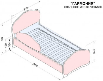 Кровать 180 Гармония 31 Светло-сиреневый (мягкий бортик) в Кедровом - kedrovyi.mebel54.com | фото