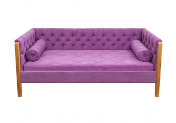 Кровать 180 серии Леди  32 Фиолетовый (подушка валик) в Кедровом - kedrovyi.mebel54.com | фото