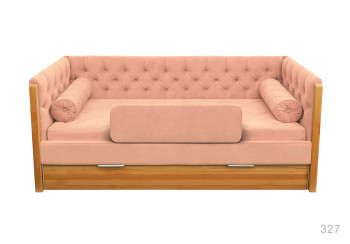 Кровать 180 серии Леди + ящик 15 Бледно-розовый (мягкий бортик/подушка валик) в Кедровом - kedrovyi.mebel54.com | фото
