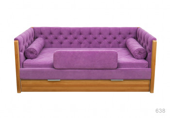 Кровать 180 серии Леди + ящик 32 Фиолетовый (мягкий бортик/подушка валик) в Кедровом - kedrovyi.mebel54.com | фото