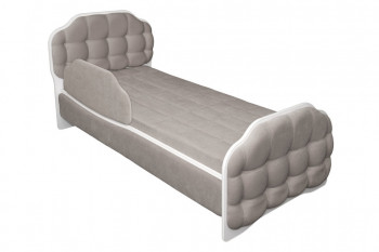 Кровать 190 Атлет Lux 96 Серый (мягкий бортик) в Кедровом - kedrovyi.mebel54.com | фото