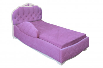 Кровать 190 Гармония Lux 67 Светло-фиолетовый (мягкий бортик) в Кедровом - kedrovyi.mebel54.com | фото