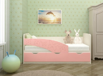 Кровать Бабочки 1,6м (Розовый металлик) в Кедровом - kedrovyi.mebel54.com | фото