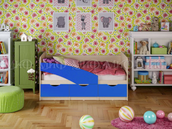 Кровать Бабочки 1,6м (Синий матовый) в Кедровом - kedrovyi.mebel54.com | фото