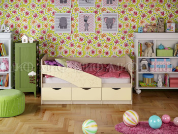 Кровать Бабочки 1,6м (Ваниль матовый) в Кедровом - kedrovyi.mebel54.com | фото