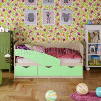 Кровать Бабочки 1,8м (Салат матовый) в Кедровом - kedrovyi.mebel54.com | фото