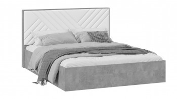Кровать без ПМ «Хилтон» Тип 1 Ателье светлый/Белый в Кедровом - kedrovyi.mebel54.com | фото