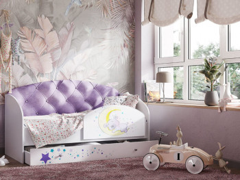Кровать детская Звездочка Белый/Фиолетовый в Кедровом - kedrovyi.mebel54.com | фото