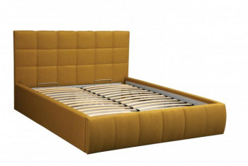 Кровать "Диана" ш. 1400 (Н=1010мм) (жаккард горчица) в Кедровом - kedrovyi.mebel54.com | фото