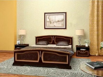 Кровать Елена из массива сосны 1200*2000 Орех в Кедровом - kedrovyi.mebel54.com | фото