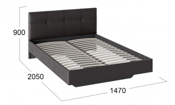 Кровать «Элис» c мягкой обивкой тип 1 Экокожа/Темно-коричневый/1400 в Кедровом - kedrovyi.mebel54.com | фото