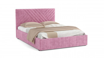 Кровать Гамма ш. 1400 (без основания для хранения) (велюр тенерифе розовый) в Кедровом - kedrovyi.mebel54.com | фото