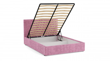 Кровать Гамма ш. 1400 (с основанием для хранения) (велюр тенерифе розовый) в Кедровом - kedrovyi.mebel54.com | фото