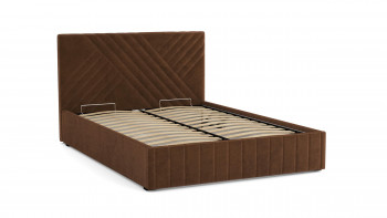 Кровать Гамма ш. 1400 (с основанием для хранения) (велюр тенерифе шоколад) в Кедровом - kedrovyi.mebel54.com | фото